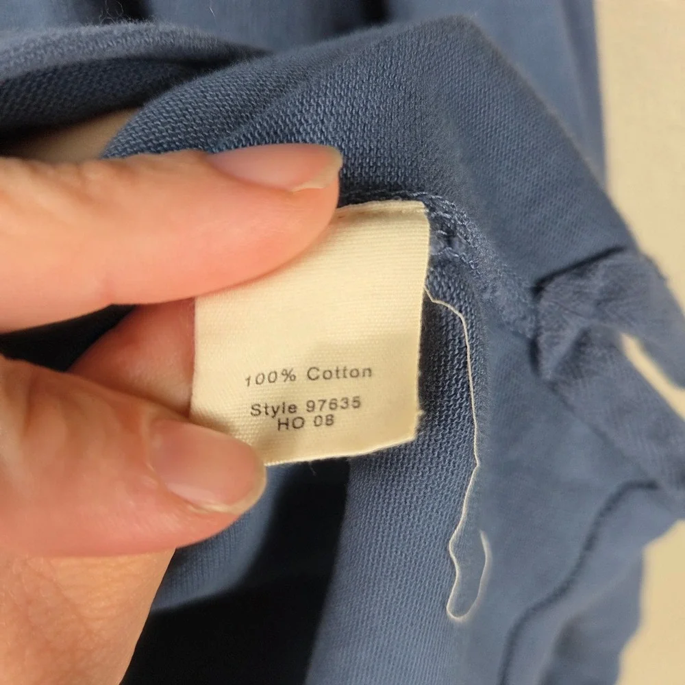 J.Crew Men's XL Blue 100% Cotton Quarter Zip Pullover Leather Zip